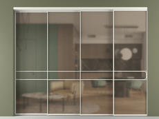 Перегородка Formato внутри проёма 4 створки с синхронным механизмом