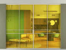 Перегородка Formato внутри проёма четырёхстворчатая со скрытым креплением в потолок