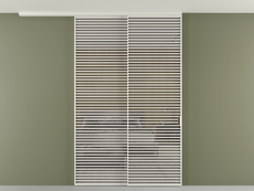 Перегородка Формато вдоль стены на потолок 2 створки с синхронным механизмом