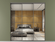 Перегородка Formato внутри проёма 3 створки с синхронным механизмом