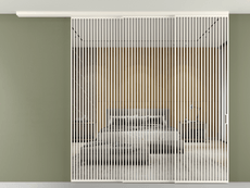 Перегородка Формато вдоль стены на потолок 3 створки с синхронным механизмом