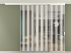 Перегородка Formato вдоль стены на потолок 3 створки с синхронным механизмом