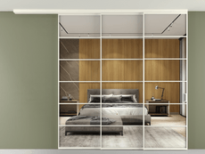 Перегородка Formato вдоль стены на потолок 3 створки с синхронным механизмом