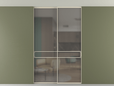 Перегородка Formato внутри проёма скрытое крепление в потолок 2 створки