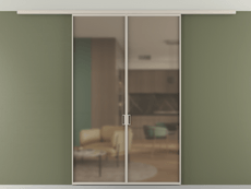 Перегородка Formato вдоль стены на потолок 2 створки