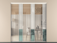 Перегородка Mosaic внутри проёма трёхстворчатая