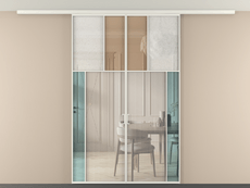 Перегородка Mosaic вдоль стены на потолок 2 створки