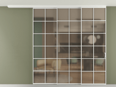 Перегородка Formato вдоль стены на потолок 3 створки с синхронным механизмом