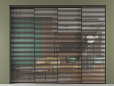 Перегородка Формато внутри проёма 4 створки с синхронным механизмом