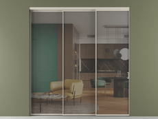 Перегородка Formato внутри проёма 3 створки с синхронным механизмом