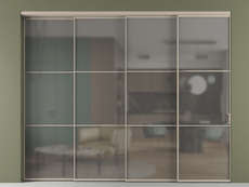 Перегородка Formato внутри проёма 4 створки с синхронным механизмом