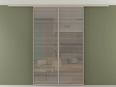 Перегородка Formato вдоль стены на потолок 2 створки