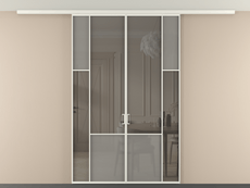 Перегородка Мозаик вдоль стены на потолок 2 створки