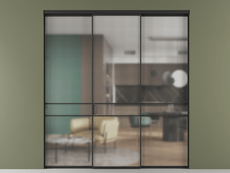 Перегородка Formato внутри проёма 3 створки