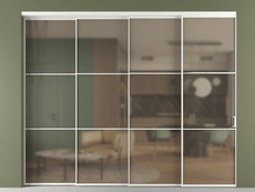 Перегородка Formato внутри проёма 4 створки с синхронным механизмом