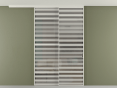 Перегородка Formato вдоль стены на потолок 2 створки с синхронным механизмом