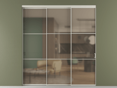 Перегородка Formato внутри проёма 3 створки с синхронным механизмом