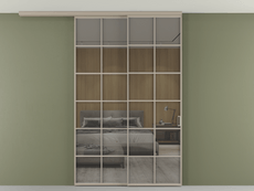 Перегородка Формато вдоль стены на потолок 2 створки с синхронным механизмом