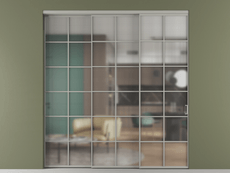 Перегородка Formato внутри проёма 3 створки с синхронным механизмом