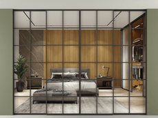 Перегородка Formato внутри проёма скрытое крепление в потолок 4 створки