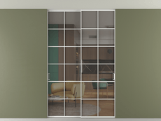 Перегородка Formato внутри проёма скрытое крепление в потолок 2 створки