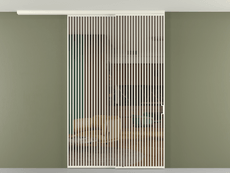 Перегородка Формато вдоль стены на потолок 2 створки с синхронным механизмом