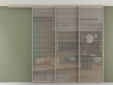 Перегородка Formato вдоль стены на потолок 3 створки с синхронным механизмом