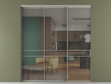 Перегородка Formato внутри проёма 3 створки с синхронным механизмом