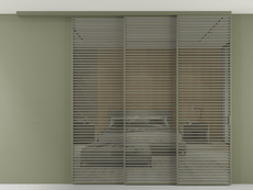 Перегородка Формато вдоль стены на потолок 3 створки с синхронным механизмом