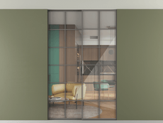 Перегородка Формато внутри проёма скрытое крепление в потолок 2 створки