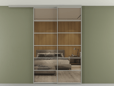 Перегородка Формато вдоль стены на потолок 2 створки с синхронным механизмом