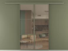 Перегородка Формато вдоль стены 2 створки