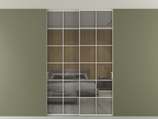 Перегородка Formato внутри проёма скрытое крепление в потолок 2 створки