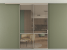 Перегородка Formato вдоль стены на потолок 2 створки с синхронным механизмом