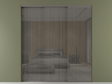 Перегородка Formato внутри проёма 3 створки с синхронным механизмом