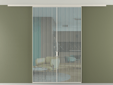 Перегородка Formato вдоль стены на потолок 2 створки