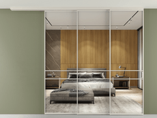 Перегородка Formato вдоль стены на потолок 3 створки с синхронным механизмом