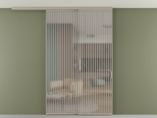 Перегородка Formato вдоль стены на потолок 2 створки с синхронным механизмом