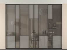 Перегородка Мозаик внутри проёма скрытое крепление в потолок 4 створки