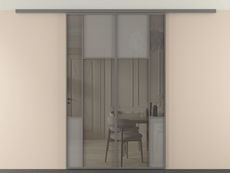 Перегородка Мозаик вдоль стены на потолок 2 створки