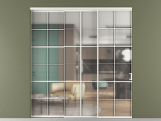 Перегородка Формато внутри проёма 3 створки с синхронным механизмом