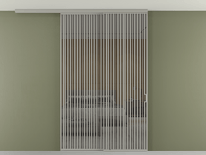 Перегородка Formato вдоль стены на потолок 2 створки с синхронным механизмом