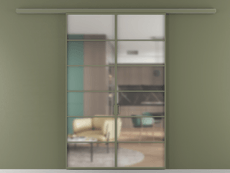 Перегородка Formato вдоль стены 2 створки