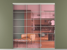 Перегородка Formato внутри проёма 3 створки с синхронным механизмом