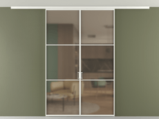 Перегородка Formato вдоль стены на потолок 2 створки