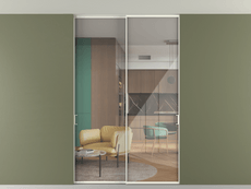 Перегородка Формато внутри проёма скрытое крепление в потолок 2 створки