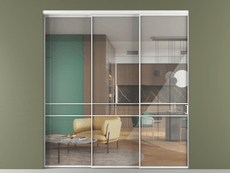 Перегородка Формато внутри проёма 3 створки с синхронным механизмом