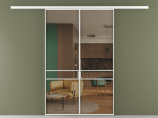 Перегородка Формато вдоль стены 2 створки