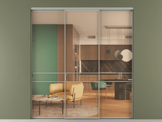 Перегородка Formato внутри проёма 3 створки