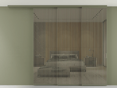 Перегородка Formato вдоль стены на потолок 3 створки с синхронным механизмом